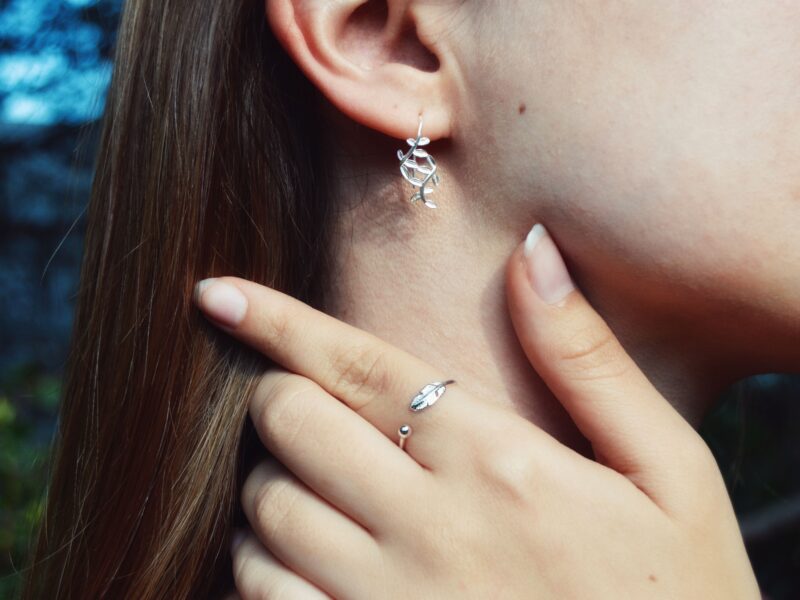 pendientes hojas